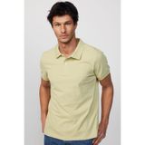 Tudors Erkek Slim Fit Polo Yaka T-shirt,%100 Pamuk, Pike Dokulu, Yeşil, XL