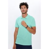 Tudors Erkek Slim Fit Polo Yaka T-shirt,%100 Pamuk, Yeşil, 2XL