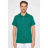 Tudors Erkek Slim Fit Polo Yaka T-shirt,%100 Pamuk, Yeşil, L Beden