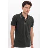 Tudors Erkek Slim Fit Polo Yaka T-shirt,%100 Pamuk, Yeşil, S Beden