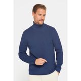 Tudors Erkek Slim Fit Tam Balıkçı Yaka Tüylenme Yapmayan Triko Kazak,Lacivert M