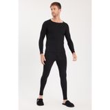 Tudors Erkek Slim Fit Termal Alt Üst Takım, Bisiklet Yaka, Siyah