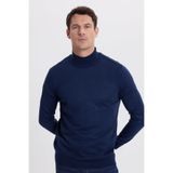 Tudors Erkek Slim Fit Yarım Balıkçı Yaka Lacivert Triko Kazak