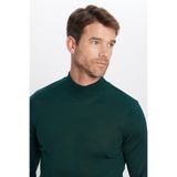 Tudors Erkek Slim Fit Yarım Balıkçı Yaka Yeşil Triko Kazak