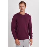 Tudors Erkek Standart Fit Normal Kesim Bisiklet Yaka Bordo Triko Kazak - 2XL