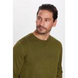 Tudors Erkek Standart Fit Normal Kesim Bisiklet Yaka Haki Triko Kazak - 2XL