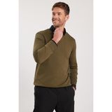 Tudors Erkek Standart Fit Normal Kesim Bisiklet Yaka Haki Triko Kazak - XL