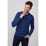Tudors Erkek Standart Fit Normal Kesim Bisiklet Yaka Indigo Triko Kazak,İndigo M