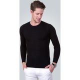 Tudors Erkek Standart Fit Normal Kesim Bisiklet Yaka Petek Desenli Siyah Triko Kazak - 2XL