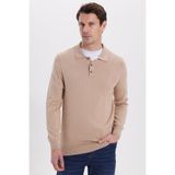 Tudors Erkek Standart Fit Normal Kesim Pamuklu Polo Yaka Taş Kazak