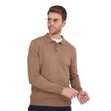 Tudors Erkek Standart Fit Normal Kesim Pamuklu Polo Yaka Vizon Kazak - XL