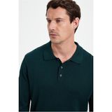 Tudors Erkek Standart Fit Normal Kesim Pamuklu Polo Yaka Yeşil kazak - 2XL