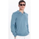 Tudors Erkek Standart Fit Normal Kesim Polo V Yaka Indigo Triko Kazak - İndigo - XL