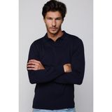 Tudors Erkek Standart Fit Normal Kesim Polo V Yaka Lacivert Triko Kazak - 2XL