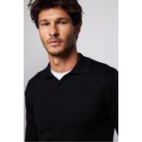 Tudors Erkek Standart Fit Normal Kesim Polo V Yaka Siyah Triko Kazak - 2XL