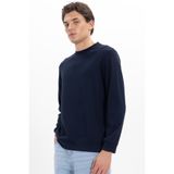 Tudors Erkek Standart Fit Normal Kesim Uzun Kollu Ekstra Soft Modal Kumaş Bisiklet Yaka Lacivert Sweatshirt