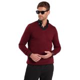 Tudors Erkek Standart Fit Normal Kesim V Yaka Pamuklu Bordo Triko Kazak,Bordo1 M