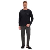 Tudors Erkek Standart Fit Normal Kesim%100 Pamuk Bisiklet Yaka Beli Lastikli Pijama Takımı,Antrasit M