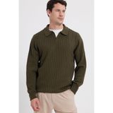 Tudors Erkek Standart Fit Polo Yaka Haki Kazak, M