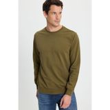 Tudors Erkek Sweatshirt, Relax Fit,%100 Pamuk, 2 İplik, Bisiklet Yaka, Haki, XL
