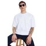 TUDORS Erkek Unisex Oversize Geniş Kesim%100 Pamuk Yumuşak Dokulu Basic Bisiklet Yaka Tişört, XL, TS240021-11, Beyaz, Unisex Yetişkin