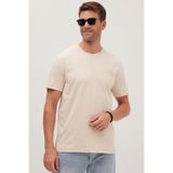 TUDORS Erkek Unisex Relax Fit Rahat Kesim%100 Pamuk Bisiklet Yaka Tişört, M, TS240020-CPP, Bej, Unisex Yetişkin