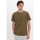 TUDORS Erkek Unisex Relax Fit Rahat Kesim%100 Pamuk Bisiklet Yaka Tişört, S, TS240020-CPP, Haki, Unisex Yetişkin