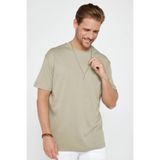 TUDORS Erkek Unisex Relax Fit Rahat Kesim%100 Pamuk Yumuşak Dokulu Bisiklet Yaka Tişört, M, TS240020-CPP, Kahverengi, Unisex Yetişkin