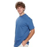 TUDORS Erkek Unisex Relax Fit%100 Pamuk Bisiklet Yaka İndigo Tişört, S, TS240020-L39, İndigo, Unisex Yetişkin