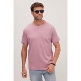 TUDORS Erkek Unisex Relax Fit%100 Pamuk Bisiklet Yaka Tişört, S, TS240020-DKS, Lila, Unisex Yetişkin