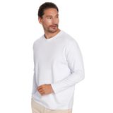 TUDORS Erkek Unisex Relax Fit%100 Pamuk Uzun Kollu Bisiklet Yaka Basic Tişört, XXL, SW240014, Beyaz, Unisex Yetişkin