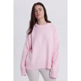 Tudors Kadın Oversize Geniş Kesim Bisiklet Yaka pembe Kazak - XL