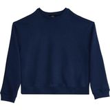 Tudors Kadın Oversize Geniş Kesim Pamuklu Bisiklet Yaka Lacivert Sweatshirt - XL