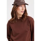 Tudors Kadın Oversize Sweatshirt,%100 Pamuk, Bisiklet Yaka, Kahverengi
