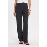 Tudors Kadın Regular Fit Klasik Kesim Beli Lastikli Desenli Antrasit Palazzo Pantolon