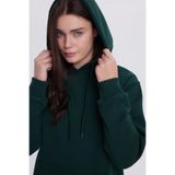 Tudors Kadın Relax Fit Rahat Kesim Pamuklu Kapüşonlu Kanguru Cepli Yeşil Sweatshirt