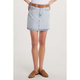 Tudors Kadın Slim Fit Dar Kesim Cepli Mini Denim Etek,Lacivert M