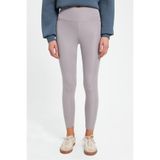 Tudors Kadın Slim Fit Dar Kesim Scuba Kumaş Beli Lastikli Gri Tayt