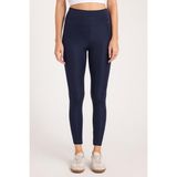 Tudors Kadın Slim Fit Dar Kesim Scuba Kumaş Beli Lastikli Lacivert Tayt