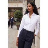 Tudors Kadın Slim Fit Dar Kesim Vucüda Oturan Uzun Kollu Gizli Düğme Detaylı Beyaz Basic Gömlek - 2XL