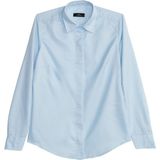 Tudors Kadın Slim Fit Dar Kesim Vucüda Oturan Uzun Kollu Gizli Düğme Detaylı Mavi Basic Gömlek - Mavi1