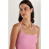 TUDORS Kadın Slim Fit Kare Yaka Düz Basic Crop Atlet, M, KDN25268, Pembe