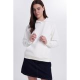 TUDORS Kapüşonlu Kanguru Cepli Relax Fit Pamuklu Sweatshirt, L, SW250024, Ekru, kadın