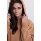 TUDORS Kapüşonlu Kanguru Cepli Relax Fit Sweatshirt, S, SW250024, Kiremit, kadın