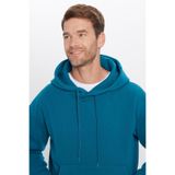 TUDORS Kapüşonlu Sweatshirt Oversize Geniş Kesim İçi Polarlı, M, SW240001-01, Petrol, erkek