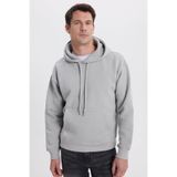TUDORS Kapüşonlu Sweatshirt Oversize Geniş Kesim İçi Polarlı, M, SW240001-01, Taş, erkek