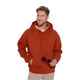 TUDORS Kapüşonlu Sweatshirt Oversize Geniş Kesim İçi Polarlı, S, SW240001-01, Kiremit, erkek