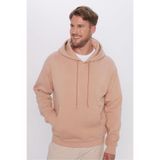 TUDORS Kapüşonlu Sweatshirt Oversize Geniş Kesim İçi Polarlı, S, SW240001-01, Vizon, erkek