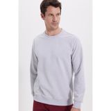 TUDORS Kapüşonsuz Sweatshirt Relax Fit Bisiklet Yaka, L, SW250013, Gri, erkek