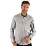 Tudors Klasik Fit Uzun Kollu Pamuklu Kolay Ütü Armürlü Erkek Gri Gömlek - 2XL